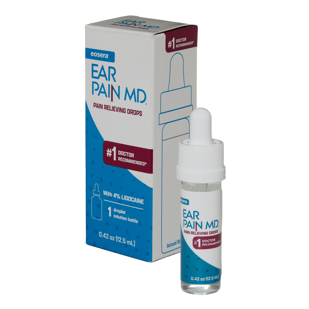 eosera Ear Pain MD - Pain Relieving Drops with 4% Lidocaine 12.5mL | Ear Ache Pain Relief | Doctor Recommended | Fast-Acting | T