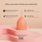 Saalt Soft Menstrual Cup - Best Sensitive Reusable Period Cup - Wear for 12 Hours - Tampon and Pad Alternative (Regular (Pack of