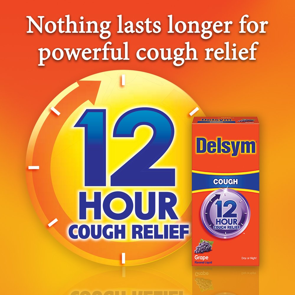 Delsym Adult 12 Hr Cough Relief Liquid, Grape, 5oz