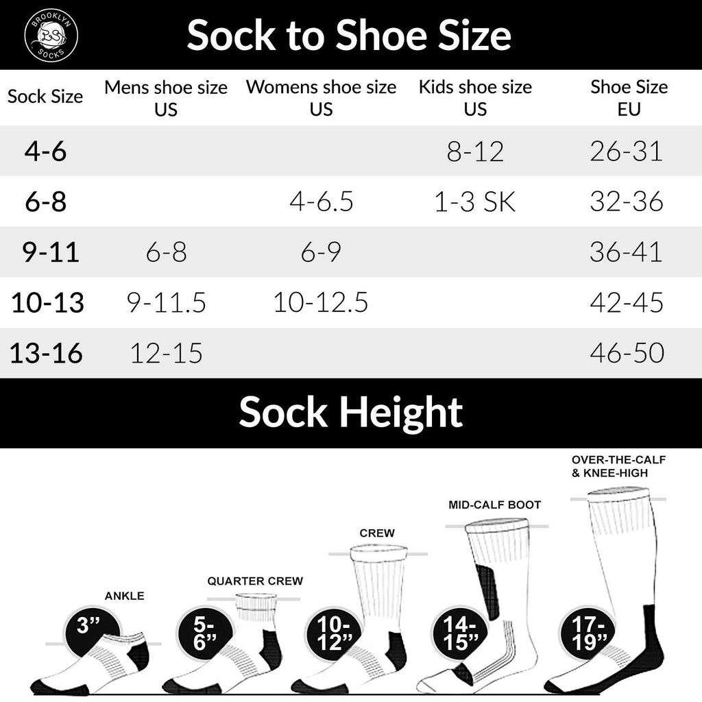 6 Pairs of Cotton Diabetic Non-Binding Neuropathy Crew Socks (Brown, Fits Mens Shoe Size 12-14.5)