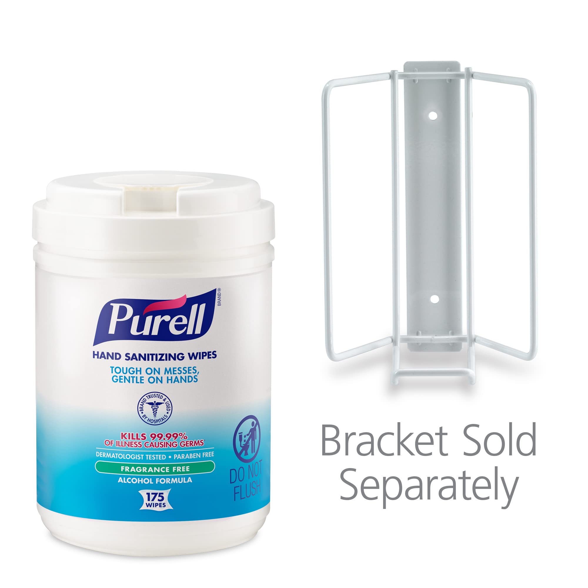 PURELL Hand Sanitizing Wipes Alcohol Formula, Fragrance Free, 175 Count Hand Sanitizing Wipes Canisters (Pack of 6) - 9031-06,Wh