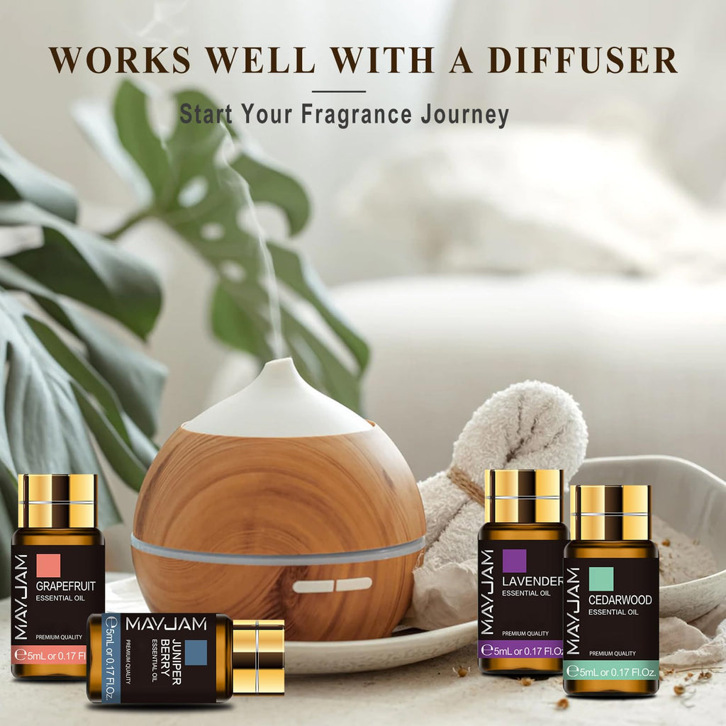 MAYJAM 20x5ML Essential Oil Gift Set, Pure Essential Oils for Diffusers for Home, Long Lasting Scented Oil for Soap Candle Makin