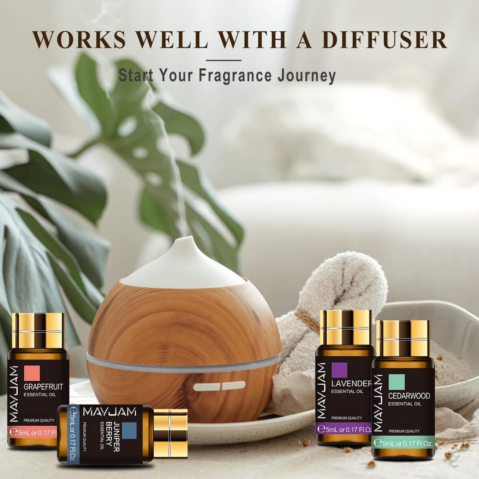 MAYJAM 20x5ML Essential Oil Gift Set, Pure Essential Oils for Diffusers for Home, Long Lasting Scented Oil for Soap Candle Makin