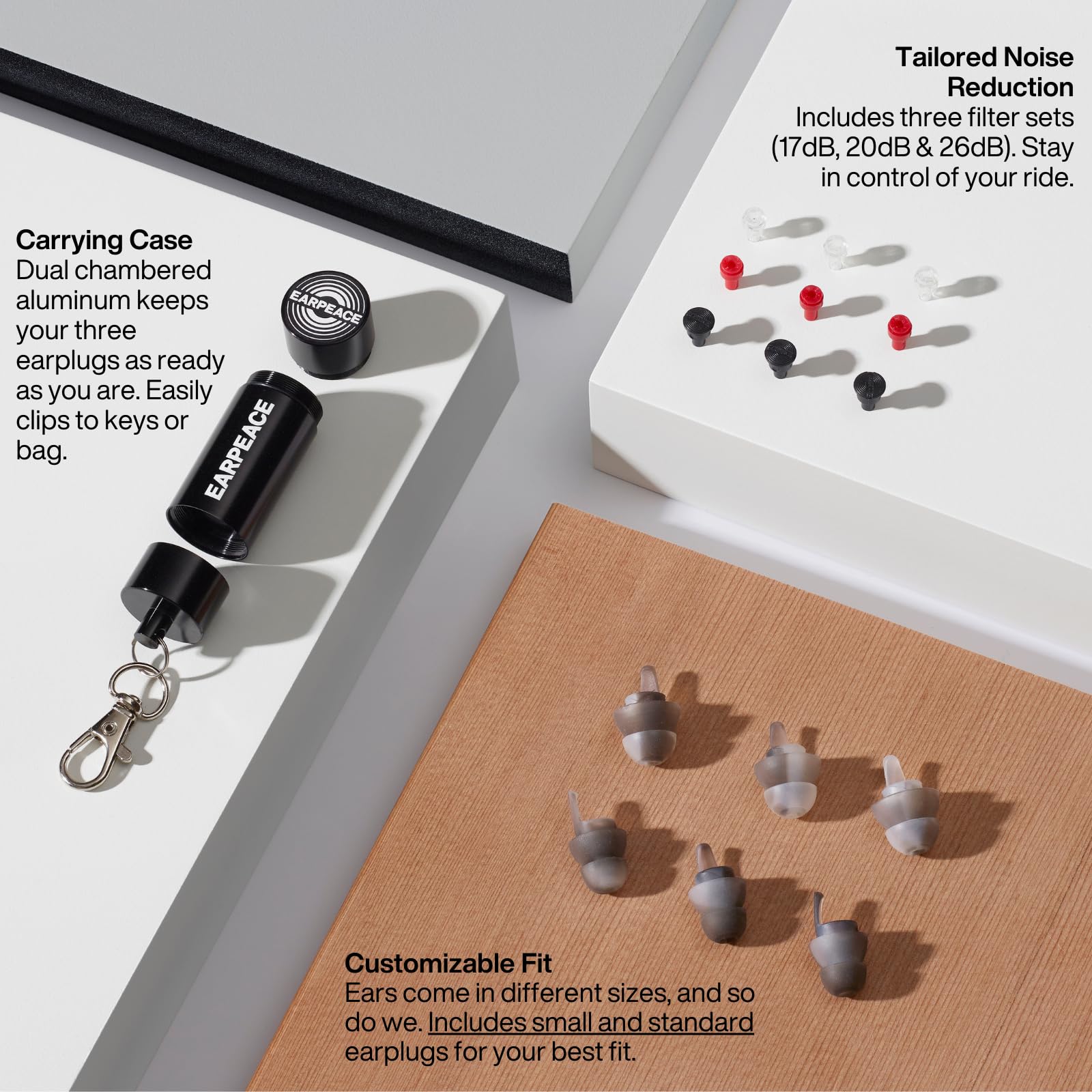 EARPEACE Moto - Reusable Motorcycle Earplugs - Motorcycle Ear Plugs Wind Noise Protection - Comfortable Ear Plugs for Motorcycle