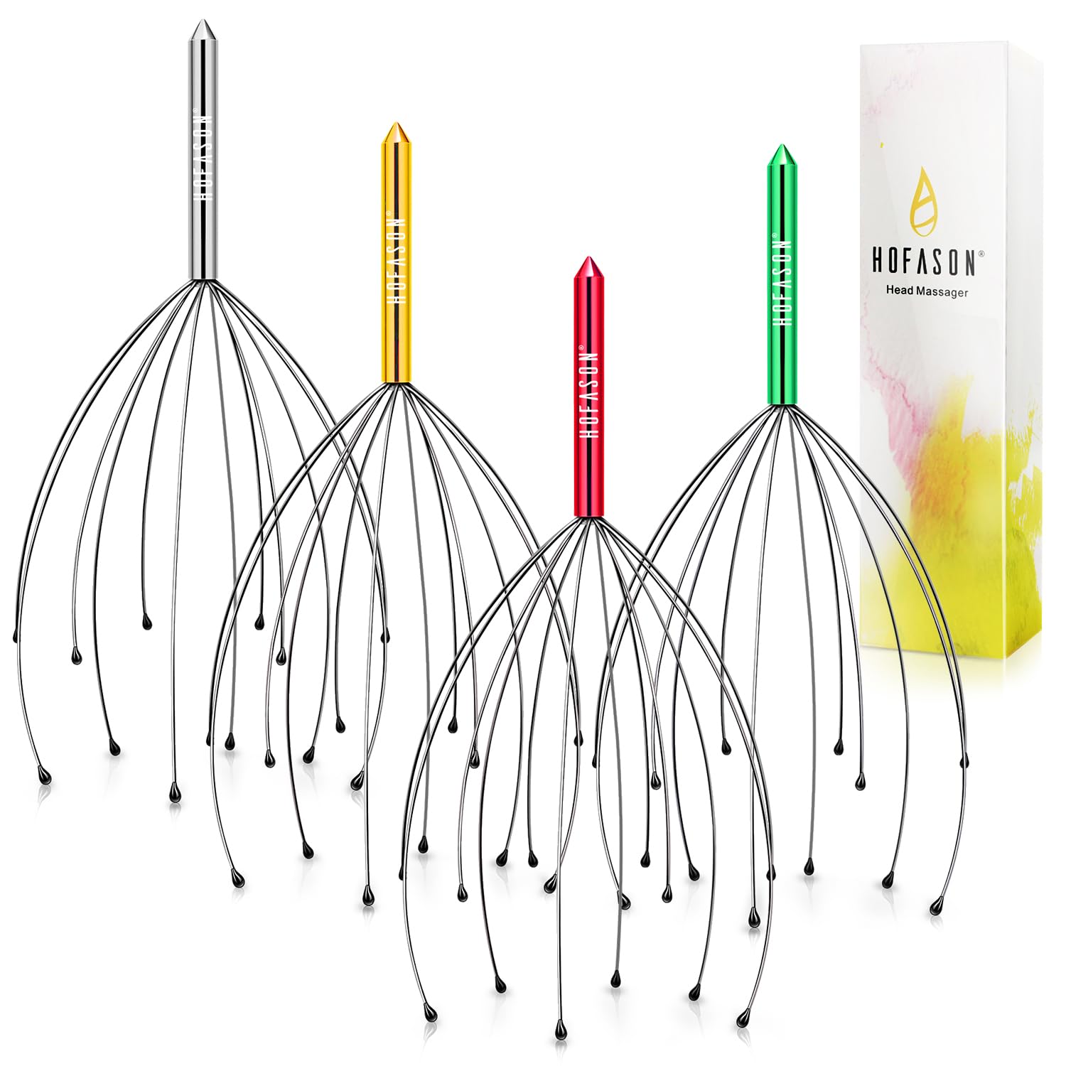 HOFASON Mothers Day Birthday Gifts for Mom, Christmas Stocking Stuffers for Adults, 4pcs Scalp Massager Hair Growth Head Scratch