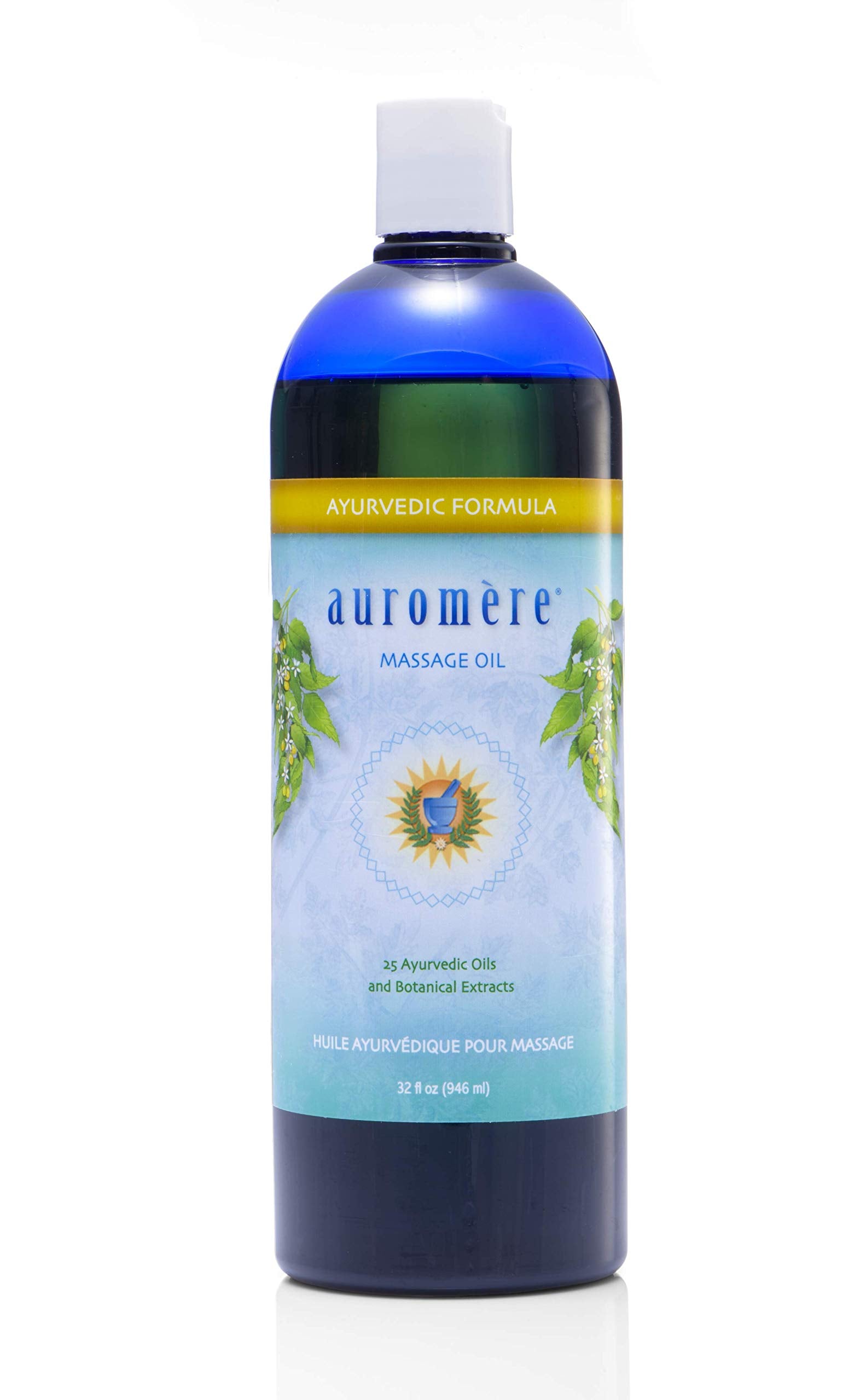 Auromere Ayurvedic Massage Oil - Vegan, Cruelty Free, Natural, Non GMO, with Cold-Pressed Sesame Oil Infused with 25 Herbal Extr