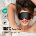 LitBear Silk Cordless Heated Eye Mask, Warm Eye Compress for Dry Eyes, Light Blocking Heat Eye Mask for Women Men, Soft Eye Heat