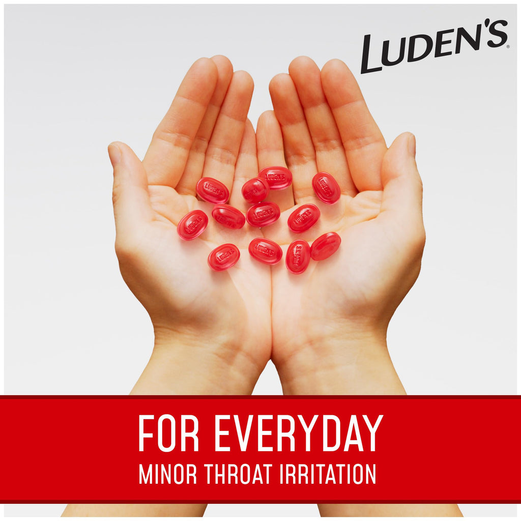 Luden s Sore Throat Drops, For Minor Sore Throat Relief, Wild Cherry, 30 Count, 12 Pk