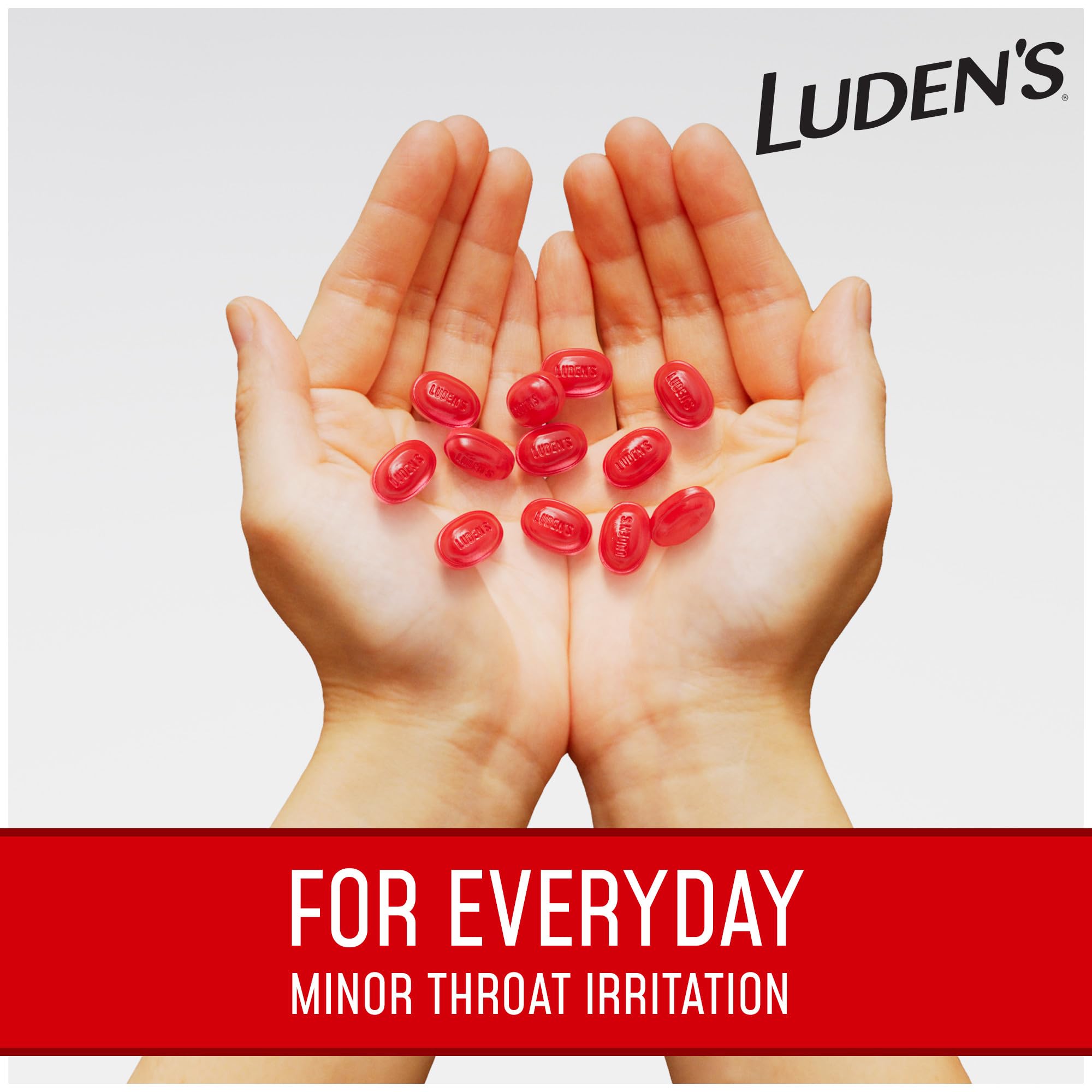 Luden s Sore Throat Drops, For Minor Sore Throat Relief, Wild Cherry, 30 Count, 12 Pk