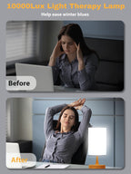 OYADISIIOP Light Therapy Lamp, 10000 Lux Daylight Lamp with 3 Color Temperatures, Adjustable Brightness, Timer & Memory Function