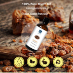 GM Gumili Myrrh Essential Oil, 100% Pure Myrrh Oil for Skin Care, Home Oil Diffuser, Homemade Recipes - 100ml