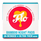 FLO Organic Bamboo Period Pads for Women, Biodegradable, Winged, Feminine Care, Organic Menstrual Products, Plant-Based, Plastic