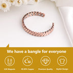 Feraco Copper Bracelets for Men, 12X Strength Pure Copper Magnetic Bracelet for Men with Neodymium Magnets, Adjustable Cuff Bang