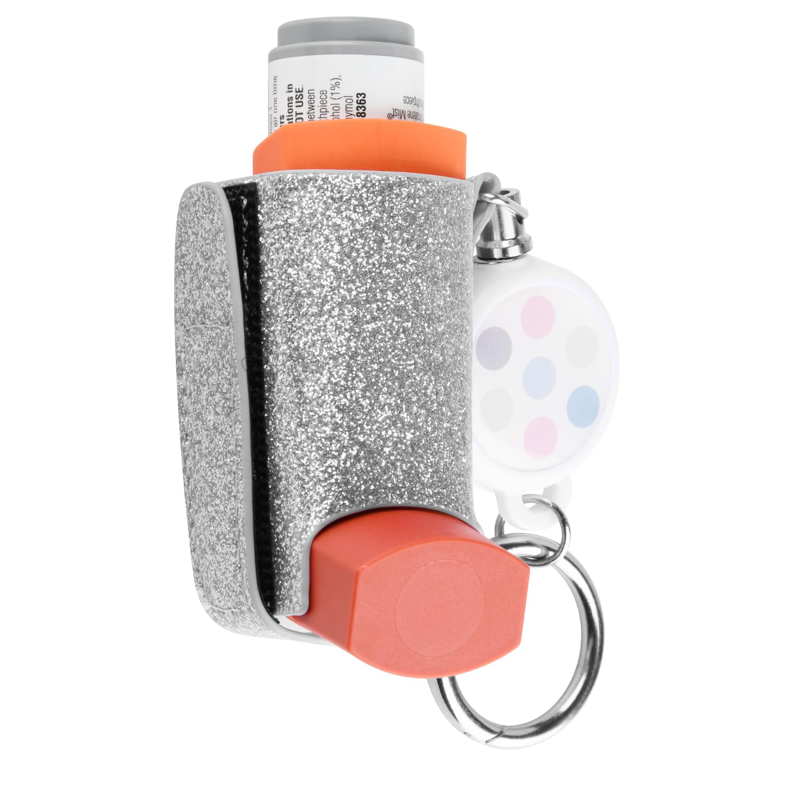 Beautyflier Asthma Inhaler Holder Keychain Retractable Clip PU Leather Travel Handy Holder for Kids and Adults, Inhaler Not Incl