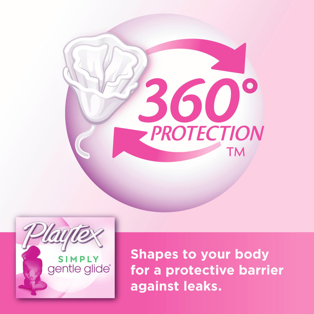 Playtex Simply Gentle Glide Unscented Tampons, Super Absorbency, 36 Count (Pack of 1) (Packaging May Vary)