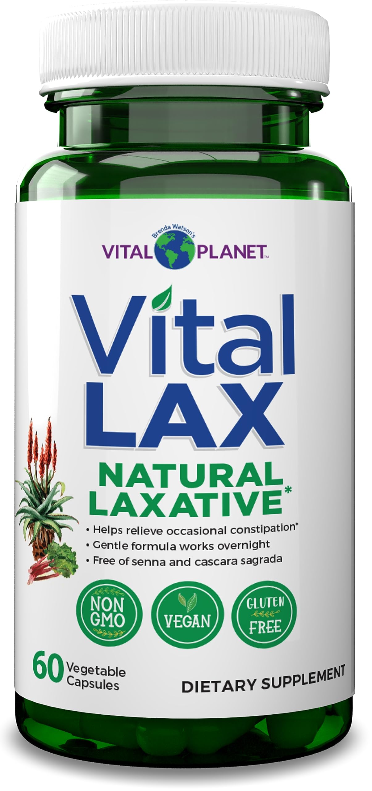 Vital Planet - Vital Lax Natural Laxative Cleanse Supplement for Occasional Constipation, with Magnesium Hydroxide, Slippery Elm