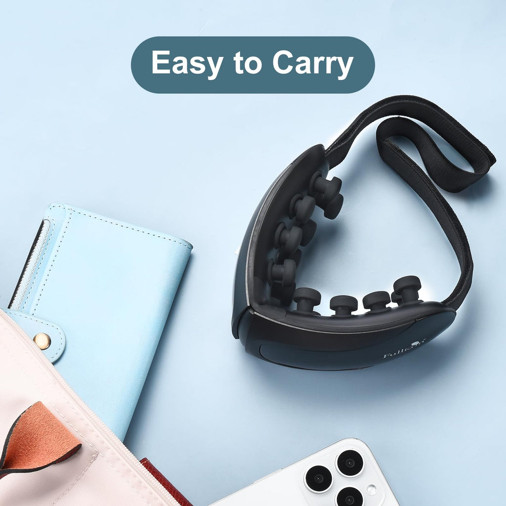 Fullicon Eye Massager with Heat & Vibration, Ultra Light Migraine Relief Products, Foldable Mask with Bluetooth Music, Face Mass