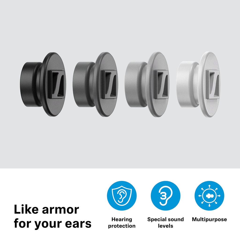 Sennheiser Consumer Audio SoundProtex Plus Earplugs - Reusable Hearing Protection with 4 Interchangeable Filters - High Fidelity