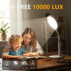 Threnthos Light Therapy Lamp,10000 Lux LED UV-Free Sunlight Lamp,Full Spectrum Happy Therapy Desklamp with UV-Free,3 Color & 9 B