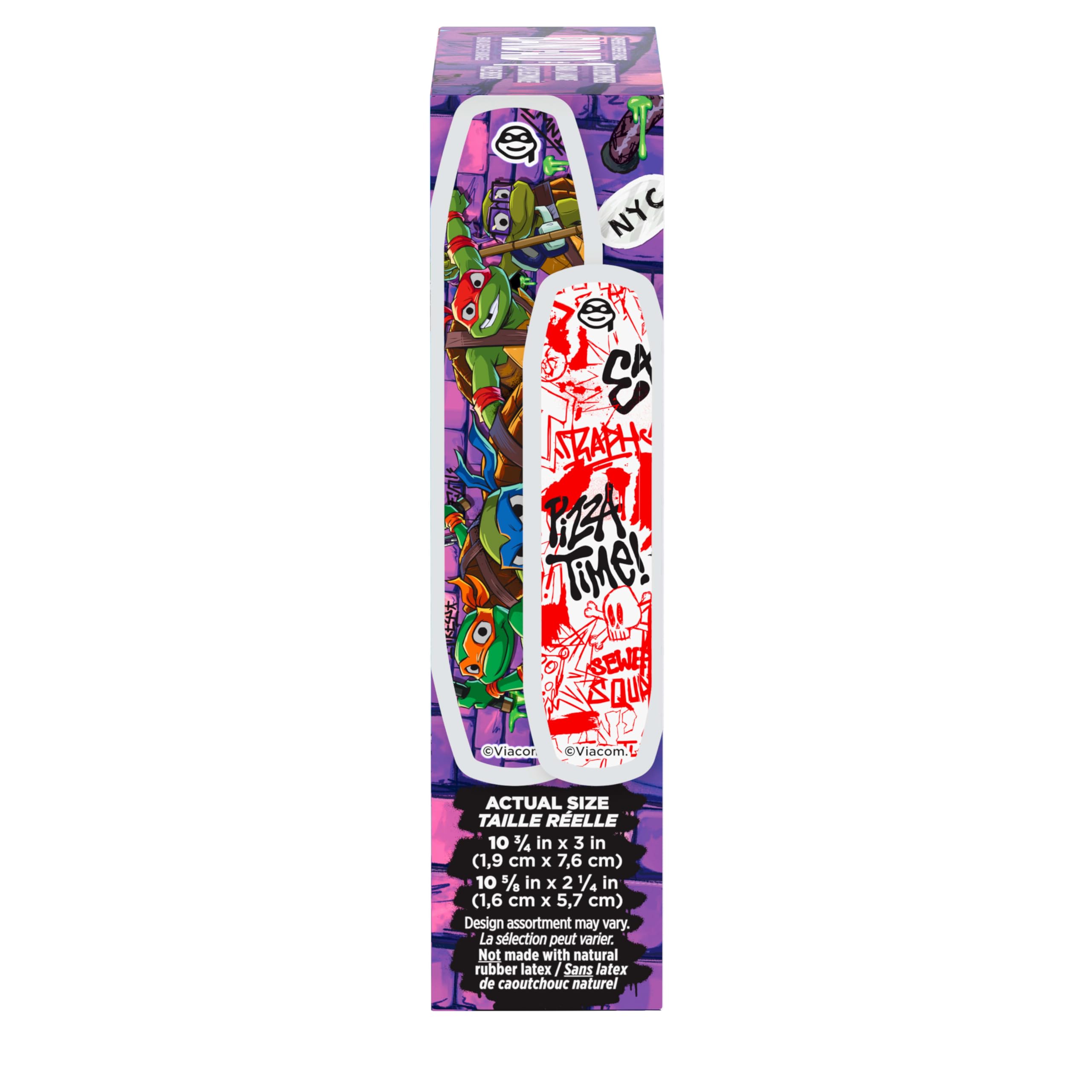 BAND-AID Brand Adhesive First Aid Bandages for Minor Cuts & Scrapes, Wound Care Featuring Nickelodeon TMNT Characters, Fun Banda
