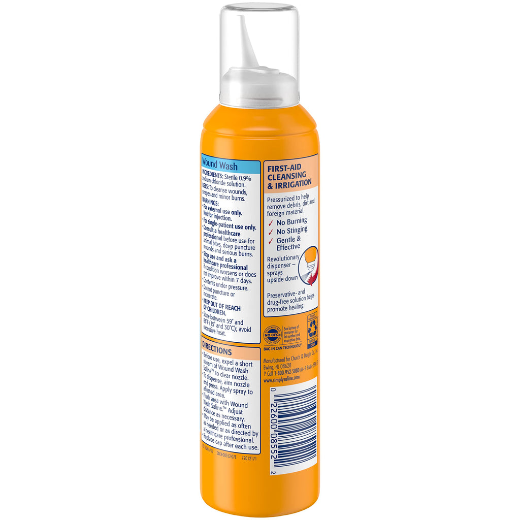 Arm & Hammer Simply Saline Wound Wash Helps Remove Dirt and Debris,7.4 Ounce (Pack of 4)