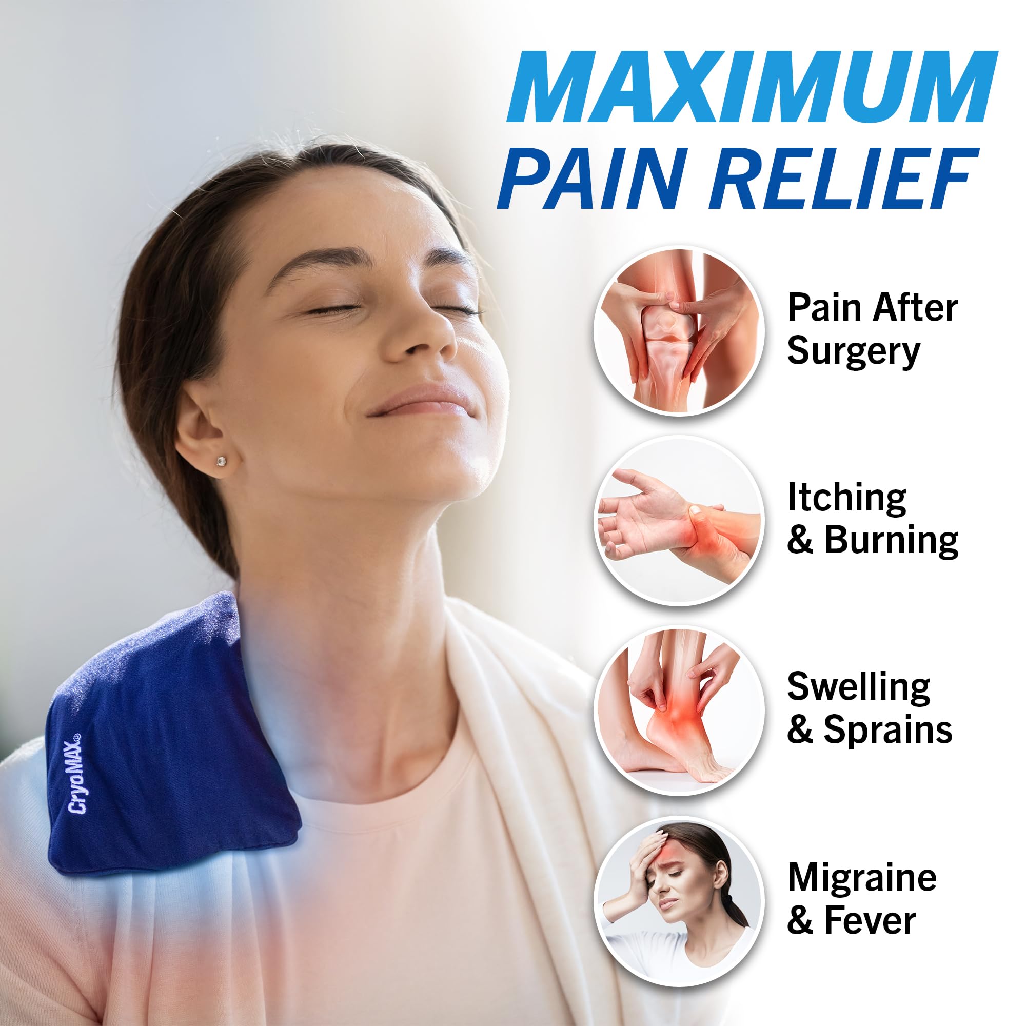 Cryo-Max Cold Pack, 8 Hour Reusable Cold Therapy Ice Pack for Elbows, Knees, Neck + More, Medium, 6 x 12 (1 Count)