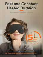 Heated Eye Mask, Cordless Heat Eye Compress for Dry Eye Stye Relax, Blackout Electric Warm Eye Mask for Airplane Sleeping for Tr