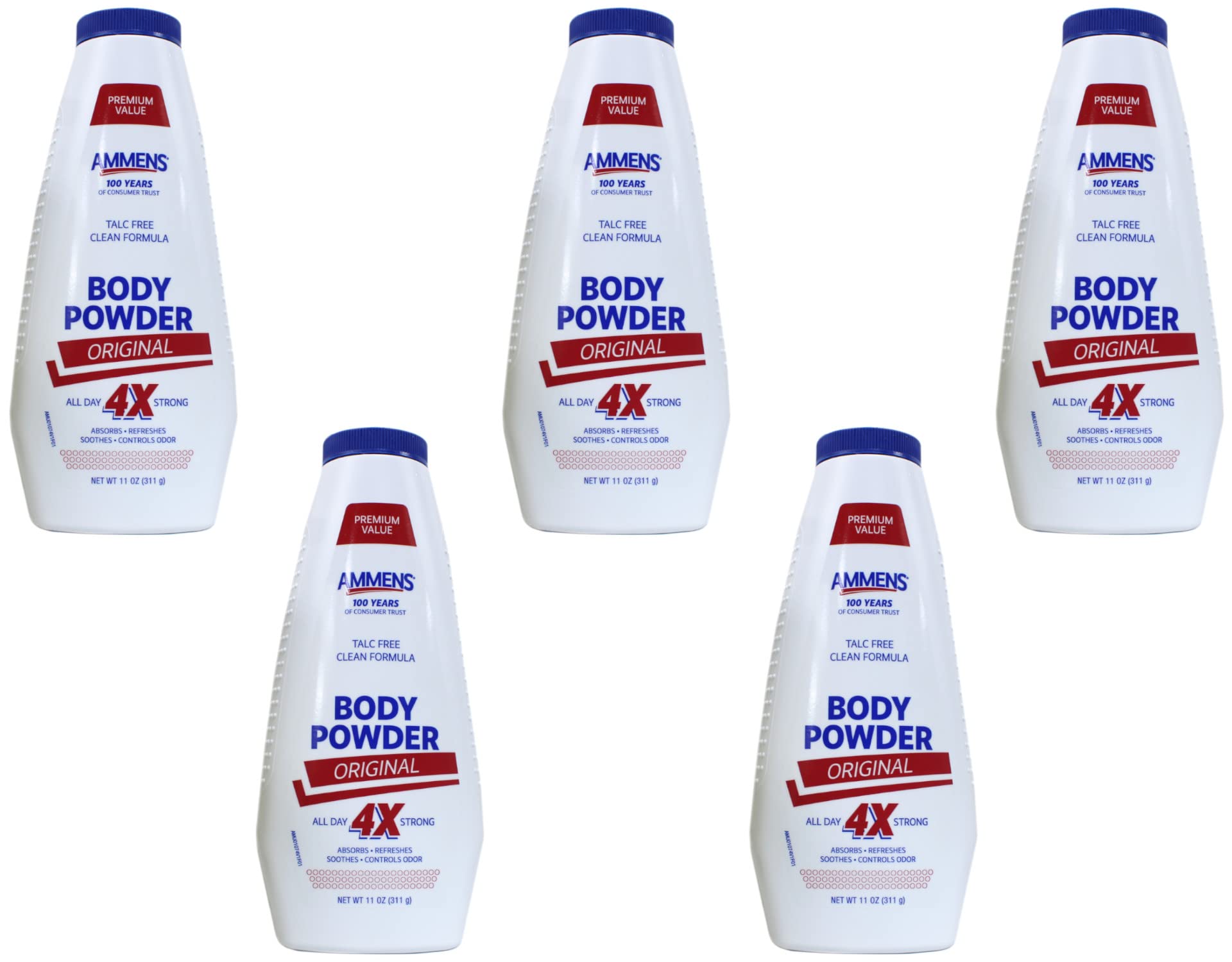 Ammens Powder Original - 11 oz, Pack of 5