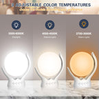 Rotatable Light Therapy Lamp,10000 Lux Sunlight Lamp with UV-Free,3 Color Temperature & 5 Brightness Level & Timer,Therapy Light