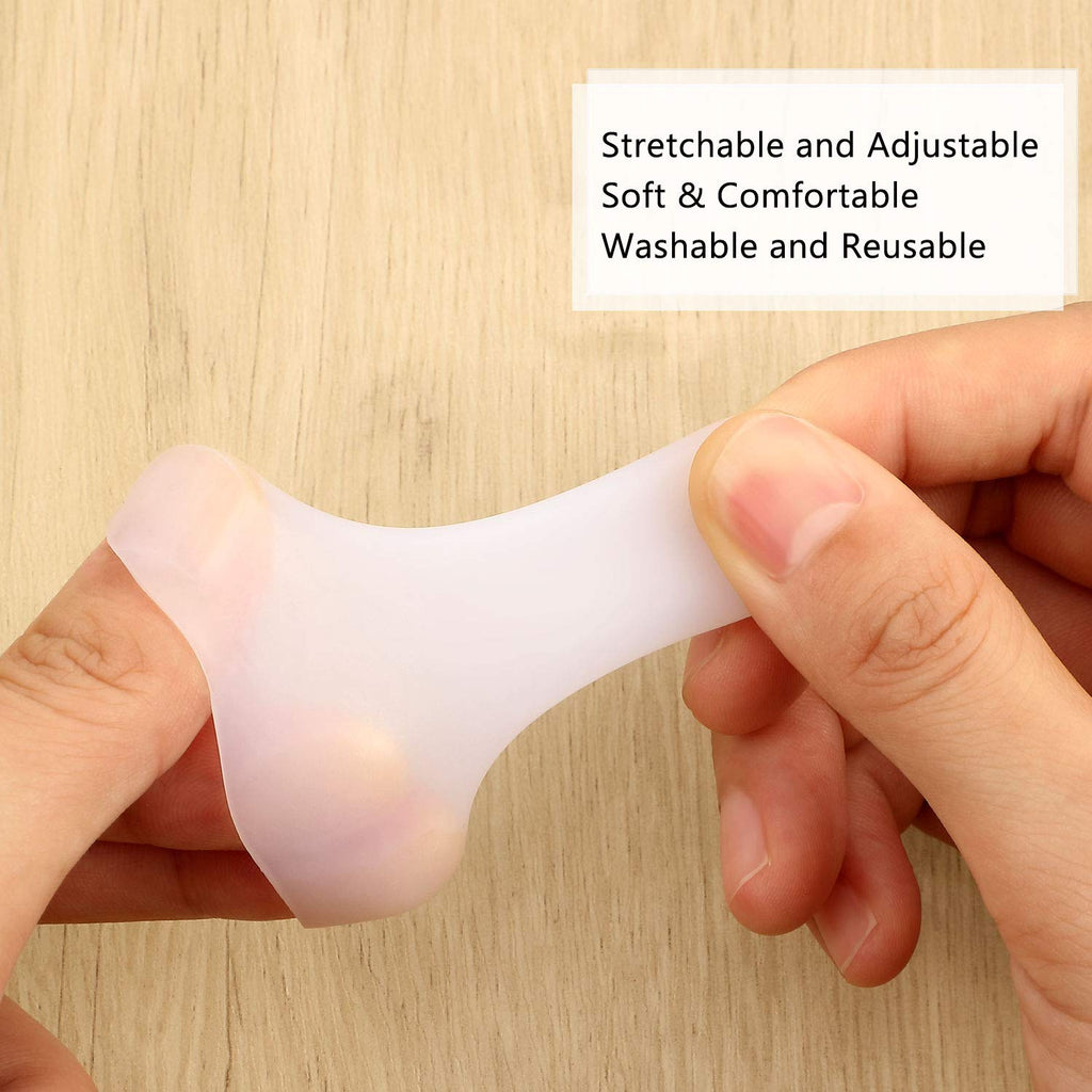 Frienda 30 Pieces Gel Finger Protector Cots Silicone Cover Cap Sleeves for Finger Cracking Trigger Support(White)