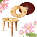 Sama Handcraft Seat for Yoni in a Luxury Package-Devi Steaming Wooden SEAT with Engraved Pictures of Goddess Yoga and Muladhara 