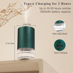Aeeteek Essential Oil Diffuser, Waterless Scent Diffusers for Home Large Room, Rechargeable Atomizing Humidifier with 7-Color Ni