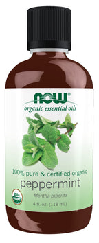 NOW Foods Essential Oils, Organic Peppermint Oil, Invigorating Aromatherapy Scent, Steam Distilled, 100% Pure, Vegan, Child Resi