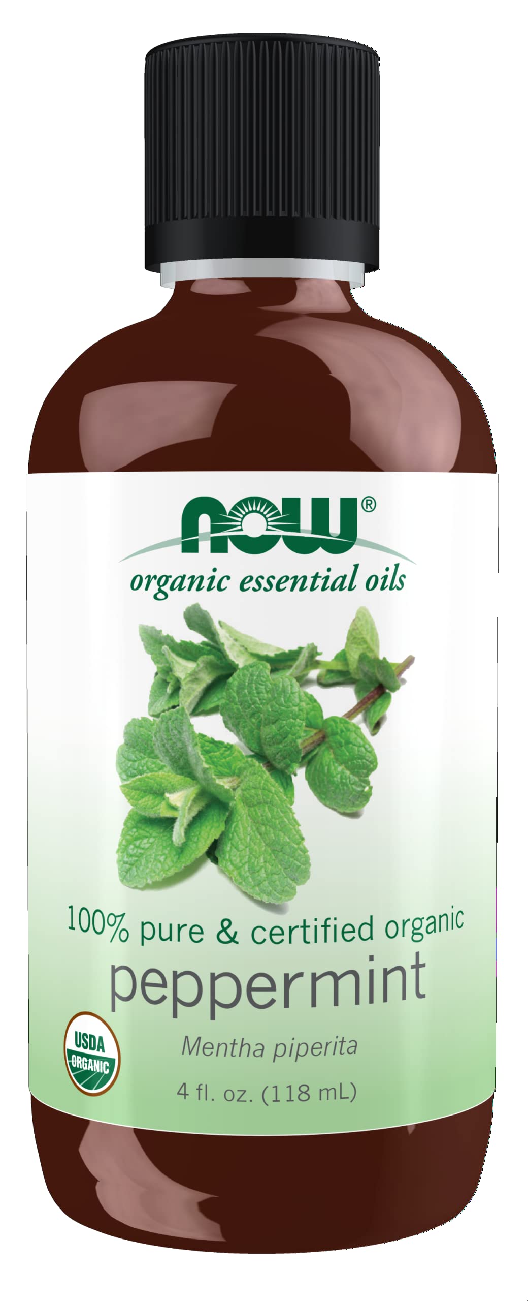 NOW Foods Essential Oils, Organic Peppermint Oil, Invigorating Aromatherapy Scent, Steam Distilled, 100% Pure, Vegan, Child Resi