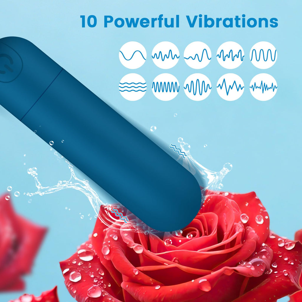 Kverg Handheld Electric Back Massager - Mini Waterproof&Rechargeable Handheld Deep Tissue Neck Blue A
