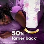 Always Radiant Overnight Feminine Pads for Women, Size 4 for Nighttime, with Wings, Scented, 60 CT