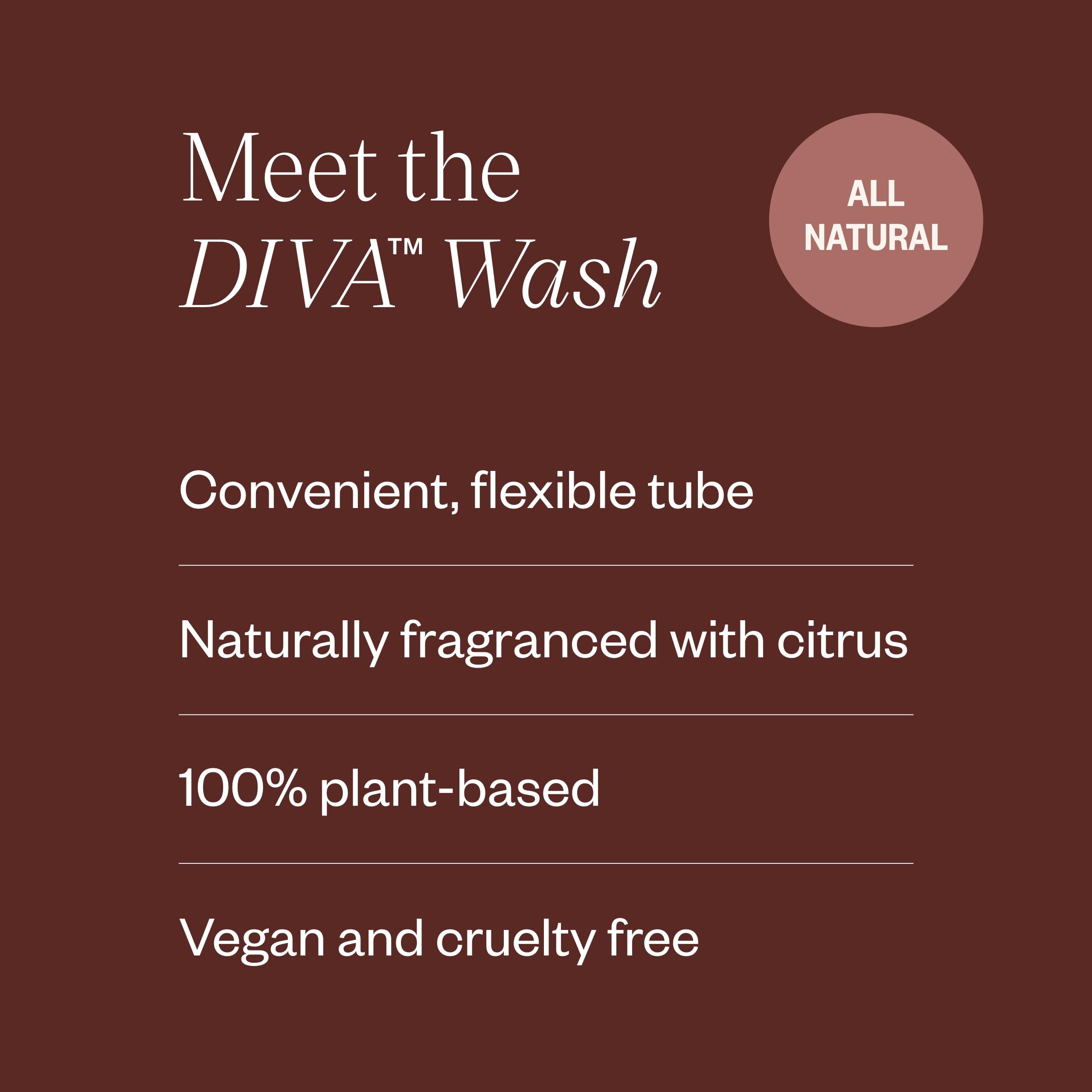 DIVA Wash - Menstrual Cup & Disc Cleanser - Requires One Drop Only - Wash for Period Care - 100% Plant-Based Cleansing Wash - Fr