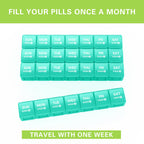 TookMag Monthly Pill Organizer 28 Day Pill Box, Travel Medicine Pill Organizer, Large 4 Weeks 1 Month Pill Cases with Dust-Proof