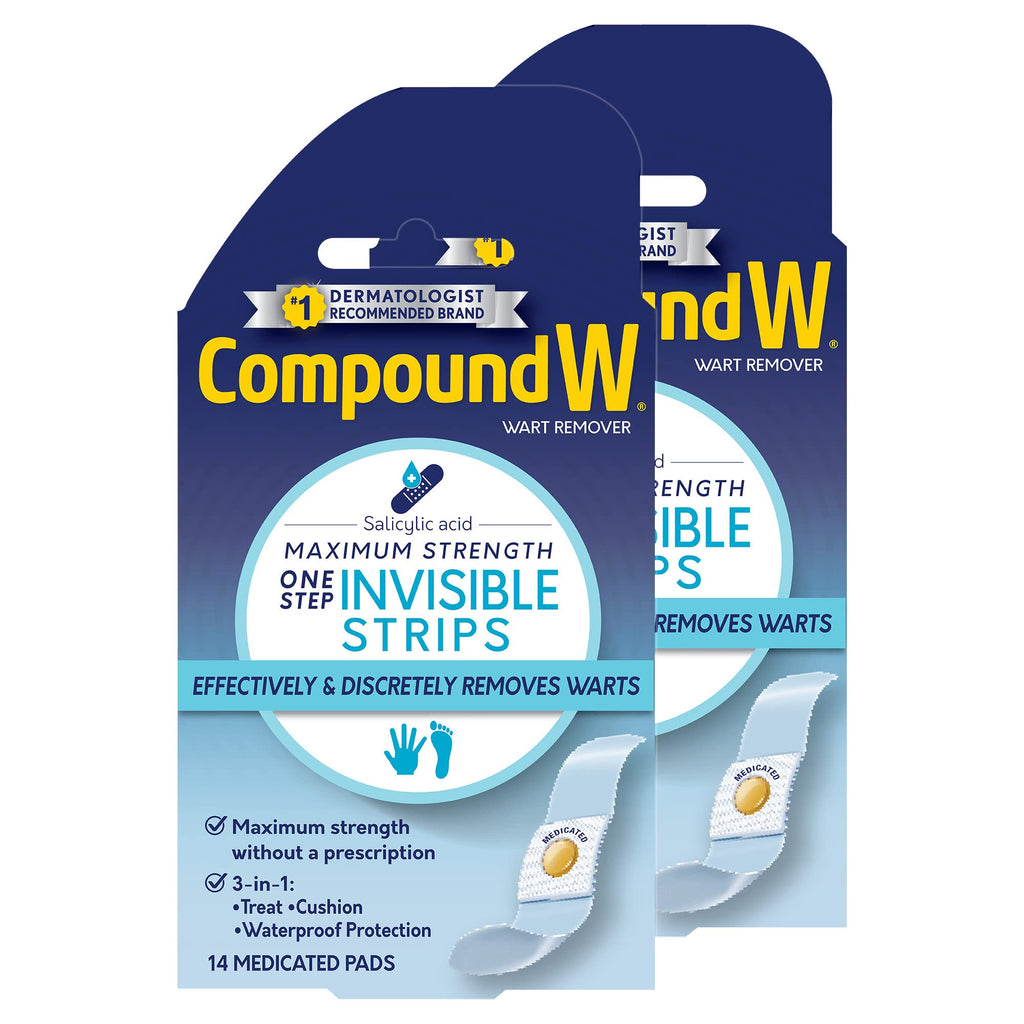 Compound W Maximum Strength One Step Invisible Wart Remover Strips, 14 ...