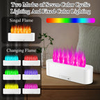 Timeable Flame Air Humidifier, Upgrade 7 Color Flame Fire Lights Essential Oil Diffuser Waterless Auto Off 150ml Aromatherapy Di
