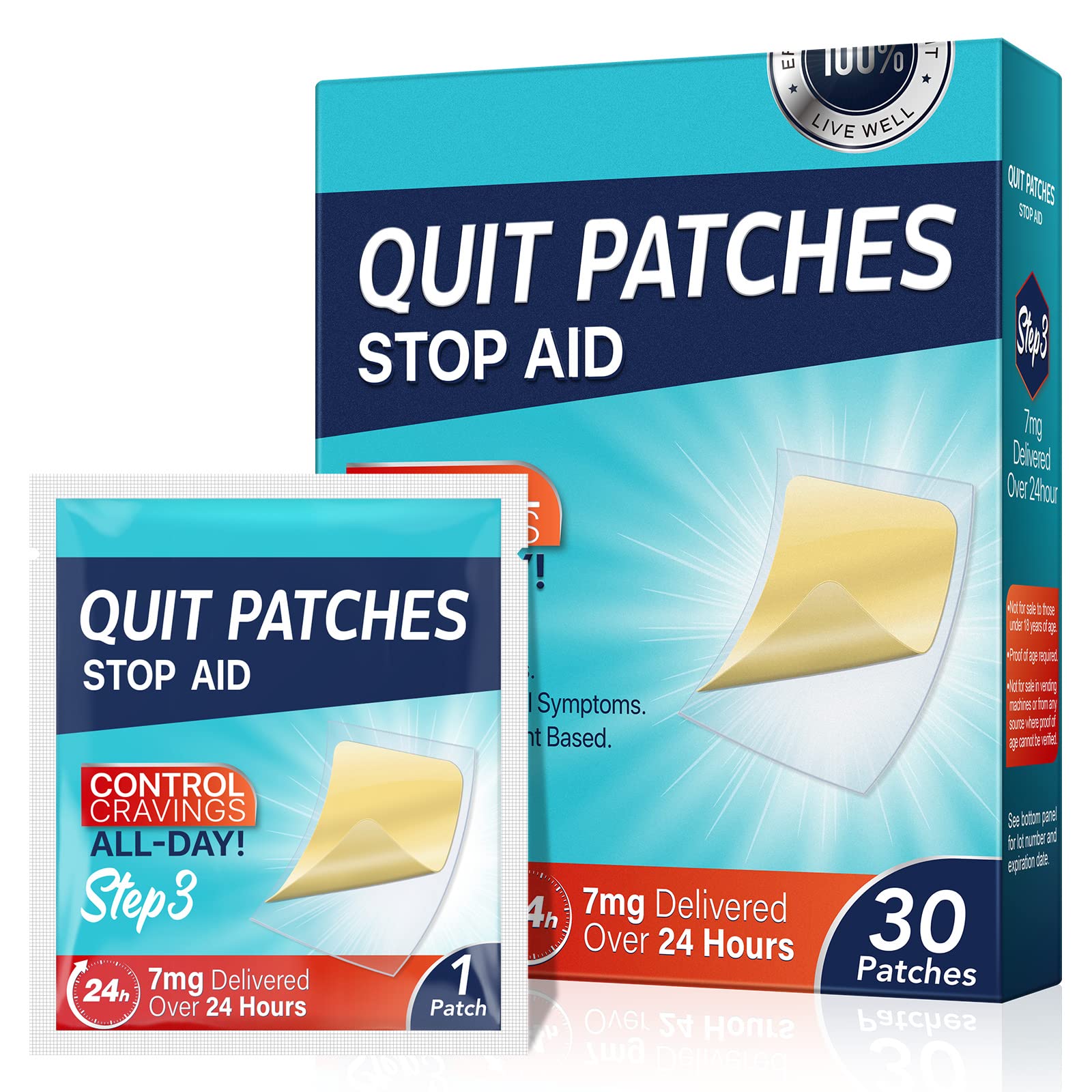 XWXUANYE 7 mg Step 3 Patches, Patch, Aid, Easy and Effective Anti-Stickers, Best Product to Help with Behavioral Support Program