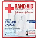 Band Aid Rolled Gauze Medium - 5 Rolls, Pack of 3
