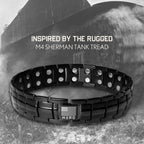 iHeartDogs Hero Company Titanium Magnetic Bracelet - Sherman Tank Track Magnetic Therapy Bracelet with Link Removal Tool