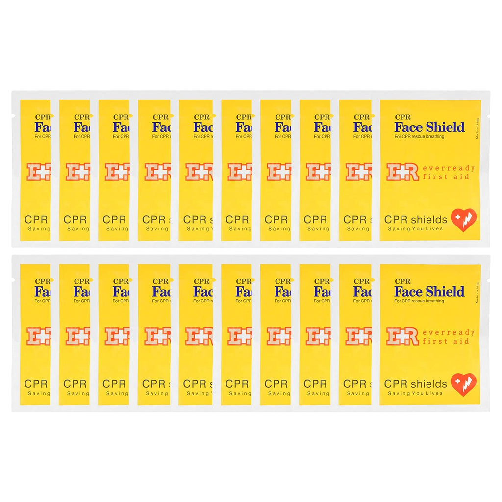 Ever Ready First Aid CPR Face Shield fits Adults, Children and Infants - 20 Pack
