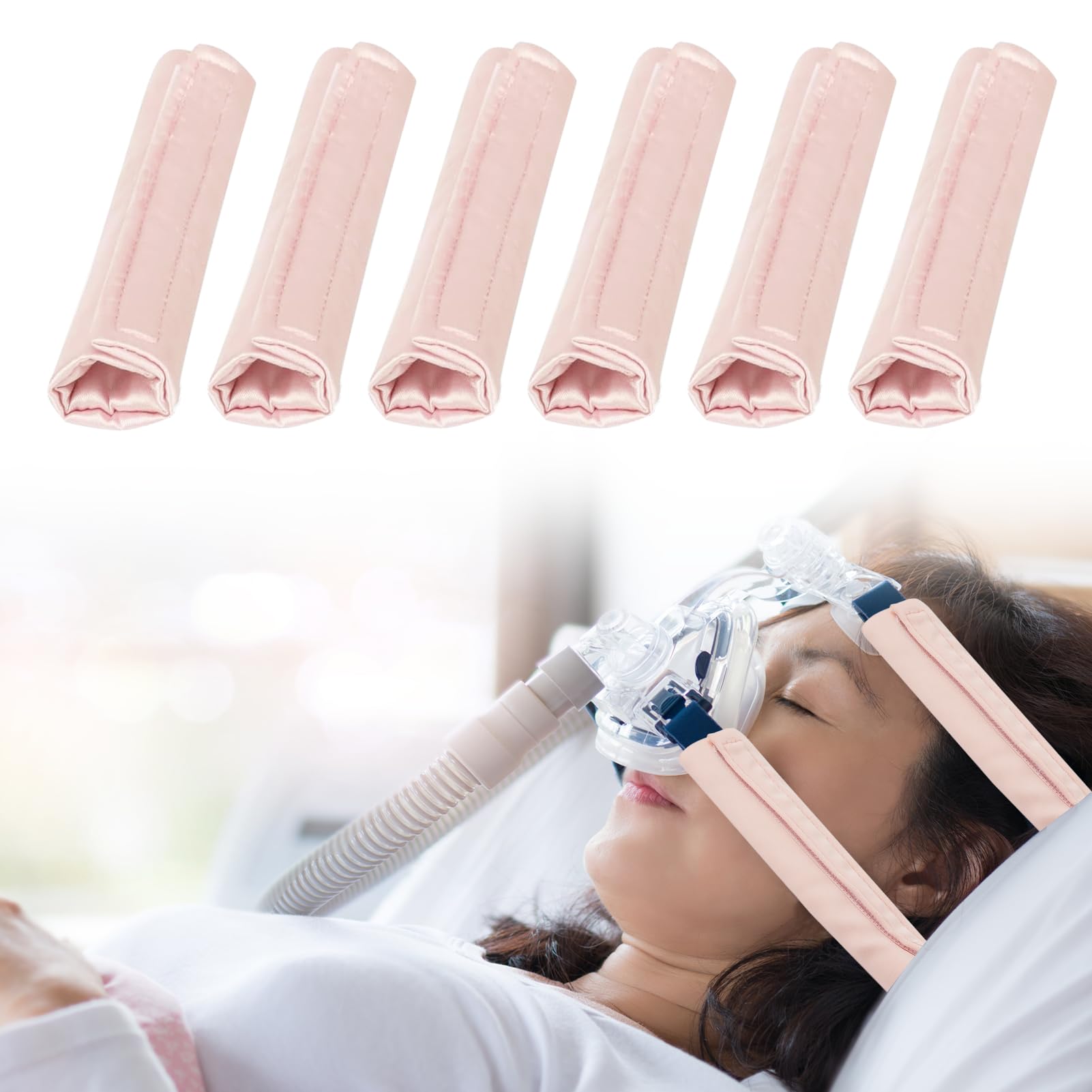 6 Pack Satin CPAP Strap Covers, Universal CPAP Strap Cushions, Comfort CPAP Mask Cushions fit Most CPAP Mask and Headgear can Re