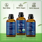 Organic Tea Tree Oil 30 ml - 100% Natural, Pure Tea Tree Essential Oil for Hair, Face, Skin Use, Scalp - Pure Tea Tree Oil Essen