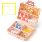 1 Pack Travel Pill Organizer,Portable Daily Pill Box,7 Grid Compartments Weekly Pill Case with Lables,Mini Medicine Organizer Bo