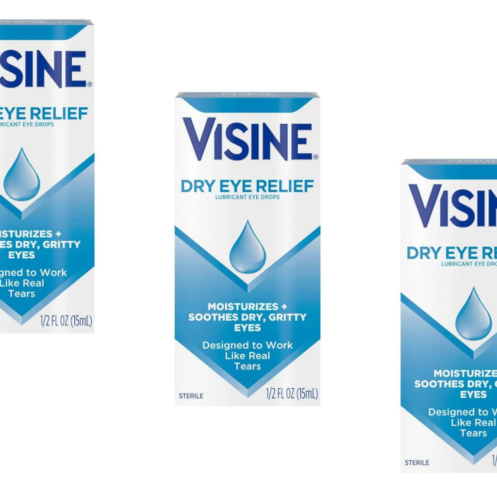 Visine Dry Eye Relief Eye Drops 0.50 oz (Pack of 3)