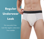AIRCUTE Men Urinary Incontinence Underwear Washable Super Absorbency Briefs for Bladder Leak 160 ML 3 Pack (Black-Black-White, L