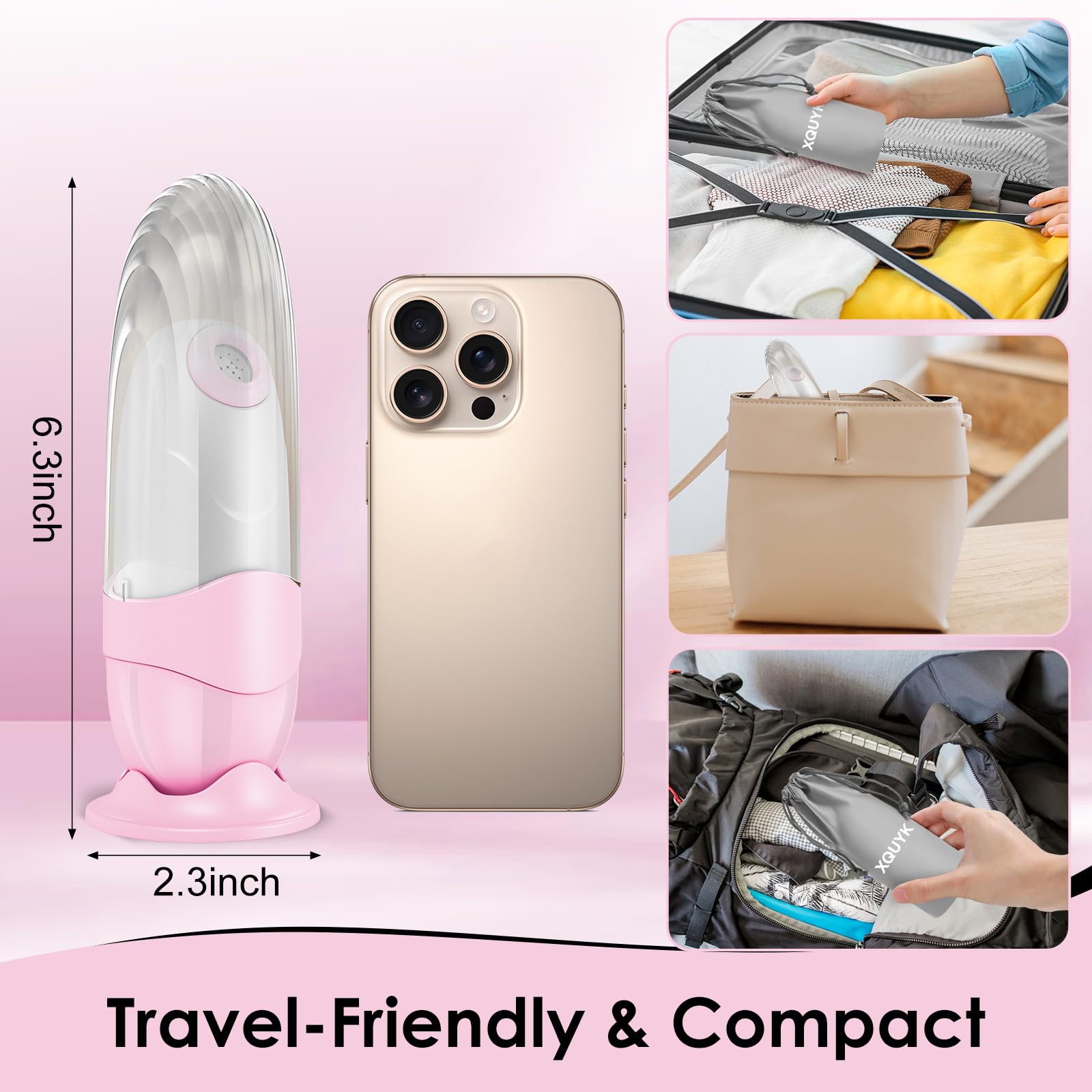 Xquyk Portable Bidet for Travel Mini Handheld Bottle-Ready Jet Sprayer, Type-C Rechargeable with Gentle & High-Pressure Modes, O